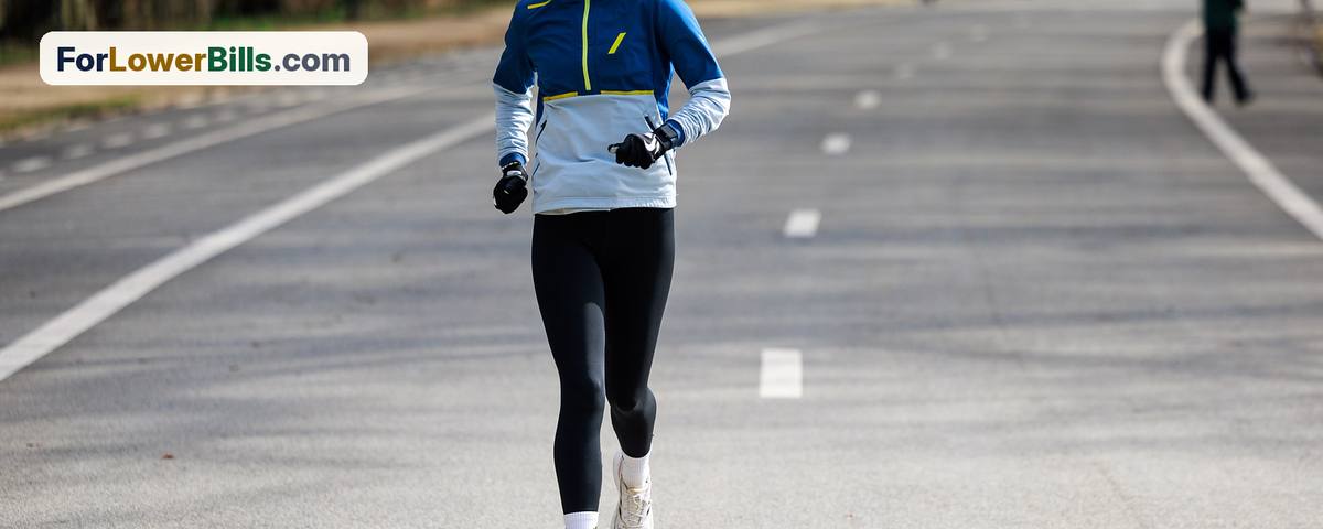 Person running on a path in a park