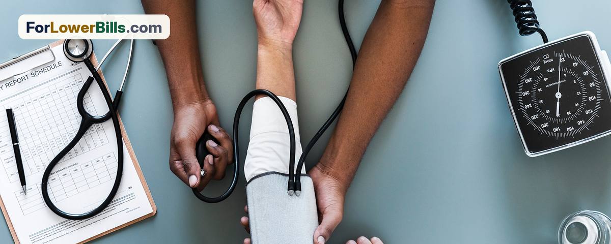 Blood pressure being checked with a cuff