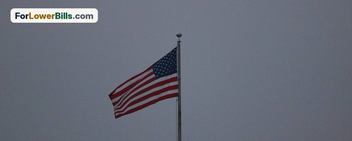 American flag waving against the sky