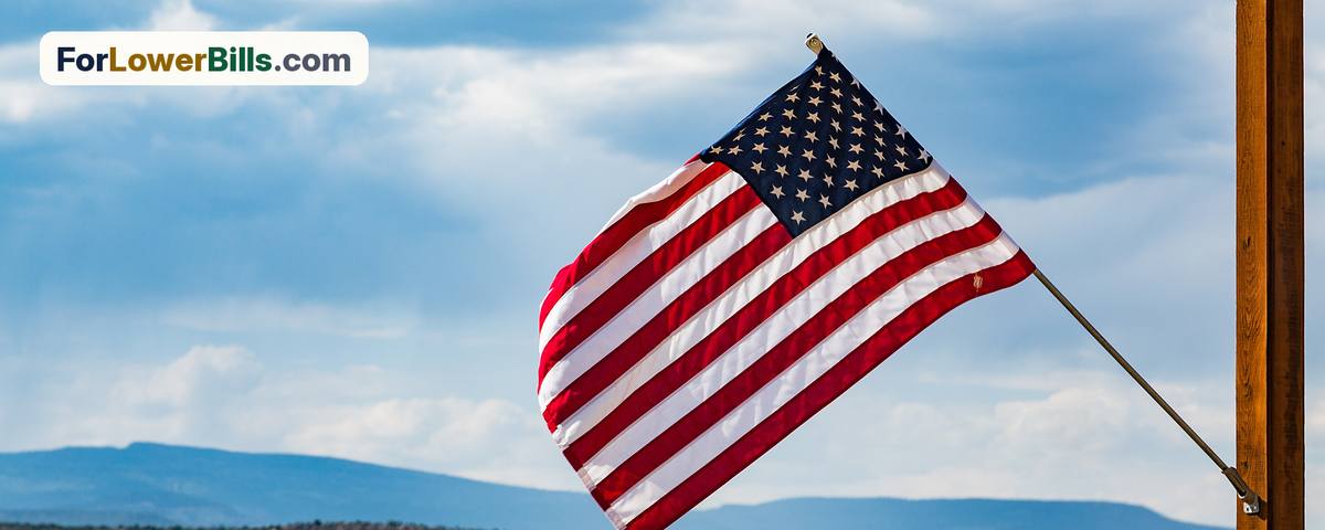 American flag waving in the wind